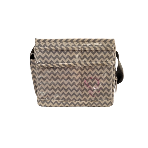 Crafting Chevron Gray & White Orginizer Tote, Jewelry Making, Craft Organizer - Picture 4 of 7